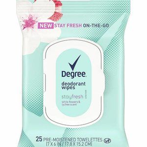 Degree Stay Fresh Deodorant Wipes White Flo